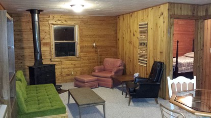 Rustic Camping Cabin with Fireplace in Private Woods near Bangor, Maine - Exeter, Maine - glamping.directory