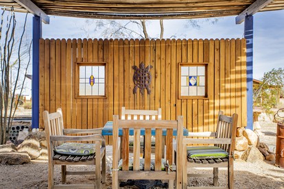 Colorful and Original Cabin with Hot Tub Ideal for Enjoying Joshua Tree, CA - Joshua Tree, California - glamping.directory