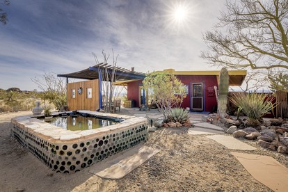 Colorful and Original Cabin with Hot Tub Ideal for Enjoying Joshua Tree, CA - glamping.directory