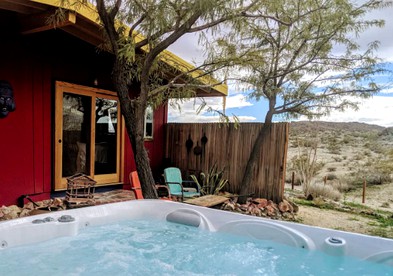 Colorful and Original Cabin with Hot Tub Ideal for Enjoying Joshua Tree, CA - Joshua Tree, California - glamping.directory