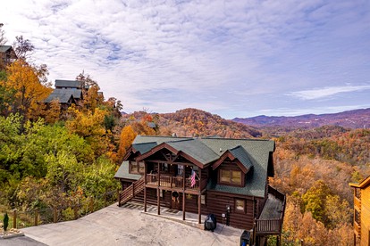 Enormous Group Cabin with Jacuzzi, Game Room and Stunning Views in Sevierville, Tennessee - glamping.directory