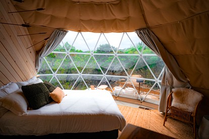 Romantic Retreat: Luxury Glamping Dome with Hot Tub in Marble Falls, TX - Marble Falls, Texas - glamping.directory
