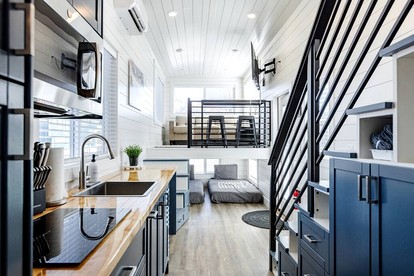 Contemporary Comfort: Modern Tiny House with Private Hot Tub in Apple Valley, Utah - Apple Valley, Utah - glamping.directory