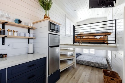 Contemporary Comfort: Modern Tiny House with Private Hot Tub in Apple Valley, Utah - Apple Valley, Utah - glamping.directory