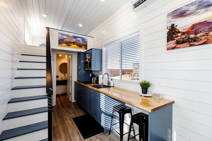 Contemporary Comfort: Modern Tiny House with Private Hot Tub in Apple Valley, Utah - Apple Valley, Utah - glamping.directory