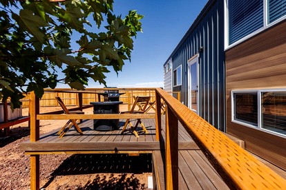 Contemporary Comfort: Modern Tiny House with Private Hot Tub in Apple Valley, Utah - glamping.directory