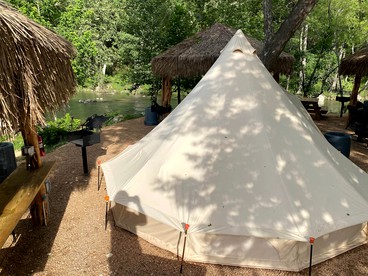 Cool Bell Tent #H and Cabana #12 near New Braunfels, Texas - Kingsbury, Texas - glamping.directory