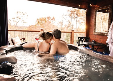 Luxurious Dog-Friendly Cabin with Fireplace, Surrounded by Forest for a Cozy Couples Getaway in the Mountains in North Carolina - glamping.directory
