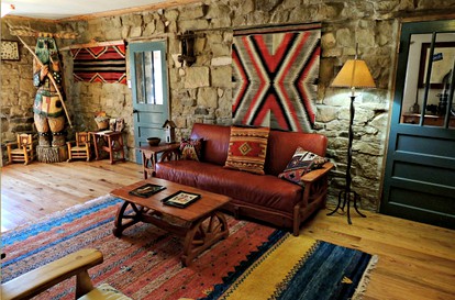 Rustic Log Cabin with Stone Shower near Mesa Verde National Park, Colorado - Cortez, Colorado - glamping.directory