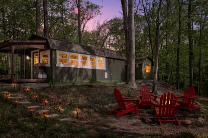Modern Tiny Cabin with Game Room & Fire Pit in West Virginia - Great Cacapon, West Virginia - glamping.directory