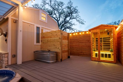 Secluded Luxury Couples Cabin with a Sauna and a Pool, Perfect for a Romantic Weekend in Texas Hill Country - Wimberley, Texas - glamping.directory