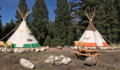 Cozy Tipi with Bunk Bed and Resort Amenities near Hall, Montana - Hall, Montana - glamping.directory