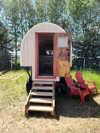 Rustic Sheep Wagon Glamping Retreat with Cowboy Ranch Views near Grand Tetons in Tetonia, Idaho - Tetonia, Idaho - glamping.directory