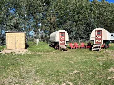 Rustic Sheep Wagon Glamping Retreat with Cowboy Ranch Views near Grand Tetons in Tetonia, Idaho - glamping.directory