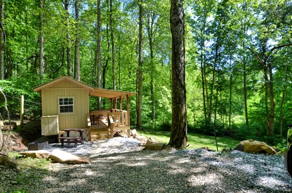 Tiny House for Two with Outdoor Tub near Great Smoky Mountains in Cherokee, North Carolina - glamping.directory