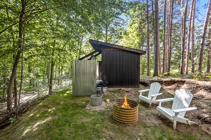 Secluded Modern Tiny House with Wood-Fired Hot Tub Near Trails in Sears, Michigan - Sears, Michigan - glamping.directory