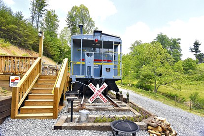 Glamping Caboose Rental Perfect for Families near Clyde, North Carolina - glamping.directory