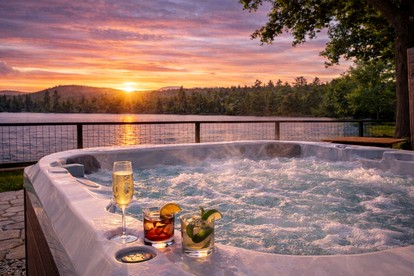 Luxury Lakefront Cabin with Breathtaking Living Spaces in New Hampshire - Conway, New Hampshire - glamping.directory