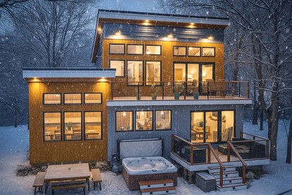 Luxury Lakefront Cabin with Breathtaking Living Spaces in New Hampshire - glamping.directory