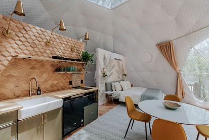 Elegance by the Falls: Stylish Dome Family Escape in Cherry Log, GA - Cherry Log, Georgia - glamping.directory