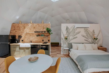 Elegance by the Falls: Stylish Dome Family Escape in Cherry Log, GA - Cherry Log, Georgia - glamping.directory
