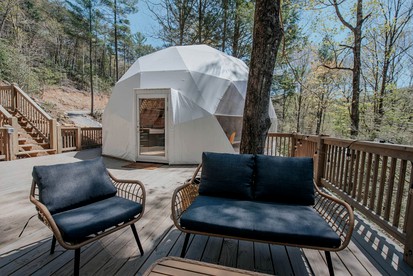 Elegance by the Falls: Stylish Dome Family Escape in Cherry Log, GA - glamping.directory
