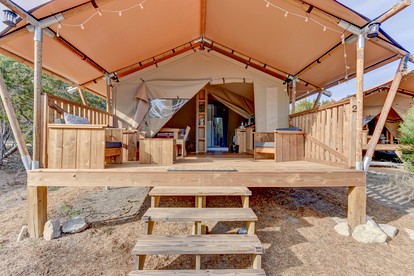Johnson City Safari Glamping Tent on a Working Winery, Perfect for an Escape for Wine Lovers - Johnson City, Texas - glamping.directory
