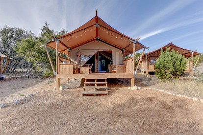 Johnson City Safari Glamping Tent on a Working Winery, Perfect for an Escape for Wine Lovers - Johnson City, Texas - glamping.directory