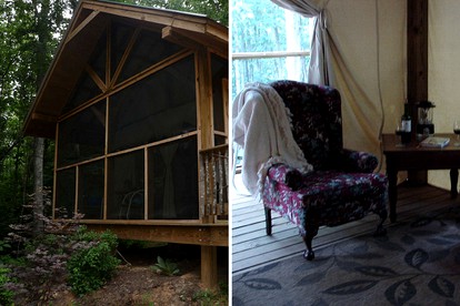 Tented Cabin Rental Along Brushy Mountains in Moravian Falls, North Carolina - Moravian Falls, North Carolina - glamping.directory