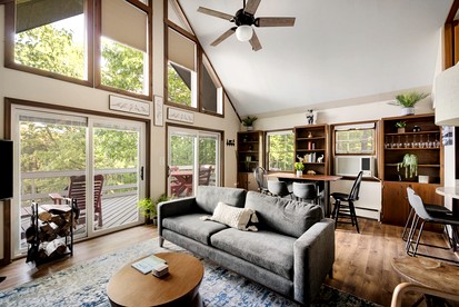 Cozy Chalet Cabin with Hot Tub, Fire Pit, Modern Decor in Bloomery, WV - Bloomery, West Virginia - glamping.directory