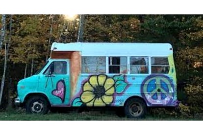 Vintage Short Bus Vacation Rental Nestled in the Forest near North Conway, New Hampshire - Chatham, New Hampshire - glamping.directory