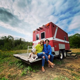 Vintage Short Bus Vacation Rental Nestled in the Forest near North Conway, New Hampshire - Chatham, New Hampshire - glamping.directory