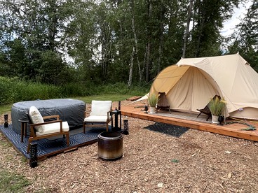 Romantic Luxury Glamping Tent with Riverfront Views near Sandpoint, Idaho - glamping.directory