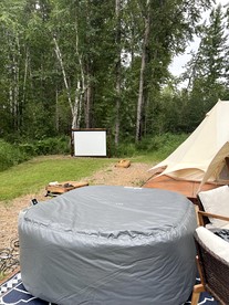 Romantic Luxury Glamping Tent with Riverfront Views near Sandpoint, Idaho - Sandpoint, Idaho - glamping.directory