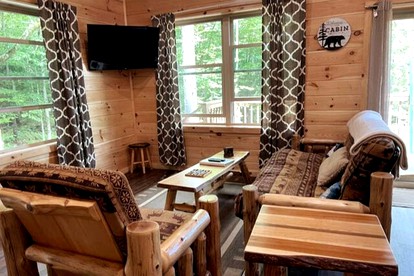 Tranquil Glamping Mountain Getaway: Beautiful Cabin by a Lake in the Adirondack Park in Eagle Bay, New York - Eagle Bay, New York - glamping.directory