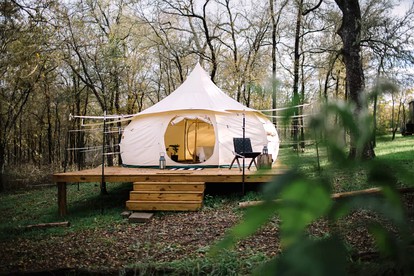 Beautifully Furnished Bell Tent Rental for a Vacation in Elgin, Texas - glamping.directory