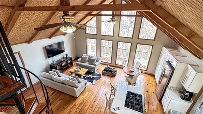 Peaceful Luxury Cabin with Floor-to-Ceiling Glass Views & Historic Gas Log Near Cloudland Canyon, Mentone, Alabama - Mentone, Alabama - glamping.directory