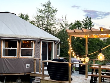 Incredible Spacious Yurt with Hot Tub and Fire Pit Surrounded by Nature for an Unforgettable Glamping Experience in Woodstock, Maine - glamping.directory