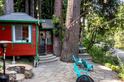 Pet - Friendly Waterfront Glamping Cabin on Austin Creek in Cazadero - Cazadero, California - glamping.directory