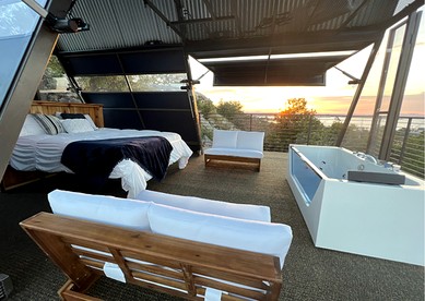 Stunning A-Frame with Folding Glass Walls & Open-Air Living in Cottonwood, Texas - Cottonwood Shores, Texas - glamping.directory