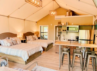 Water Sports Galore at this Fully-Equipped Safari Tent in Cibolo, Texas - Marion, Texas - glamping.directory