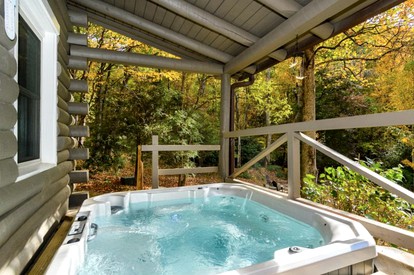 Secluded Log Cabin Rental with Private Hot Tub near Asheville, North Carolina - Hendersonville, North Carolina - glamping.directory