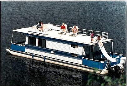 Spacious Getaway Series Houseboat with Water Slide & Penthouse Deck Near Babbitt, Minnesota - glamping.directory