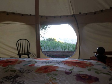 Lotus Yurt in Vineyard Overlooking Monterey Bay near Los Gatos, California - San Jose, California - glamping.directory