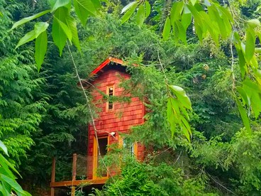 Idyllic Tree House Rental with a Cozy Fireplace in Snohomish, Washington - glamping.directory