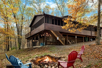 Awesome Wooden Cabin with Fire Pit in Great Cacapon, West Virginia - glamping.directory