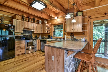 Stunning Mountain Cabin with Hot Tub and Game Room Near Asheville in Old Fort, NC - Old Fort, North Carolina - glamping.directory