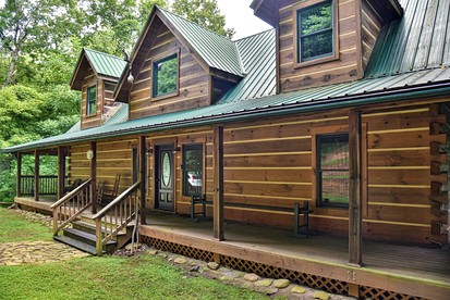 Stunning Mountain Cabin with Hot Tub and Game Room Near Asheville in Old Fort, NC - glamping.directory