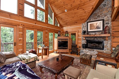 Stunning Mountain Cabin with Hot Tub and Game Room Near Asheville in Old Fort, NC - Old Fort, North Carolina - glamping.directory