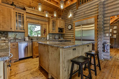 Lakefront Log Elegance: True Cabin with Hot Tub and Sauna Amidst Mountain Views - Gilmer County, Georgia - glamping.directory